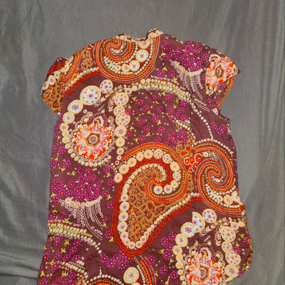 Pruple Medium Boho Button Up MirageMirageMirage Business Casual - Picture 2 of 3